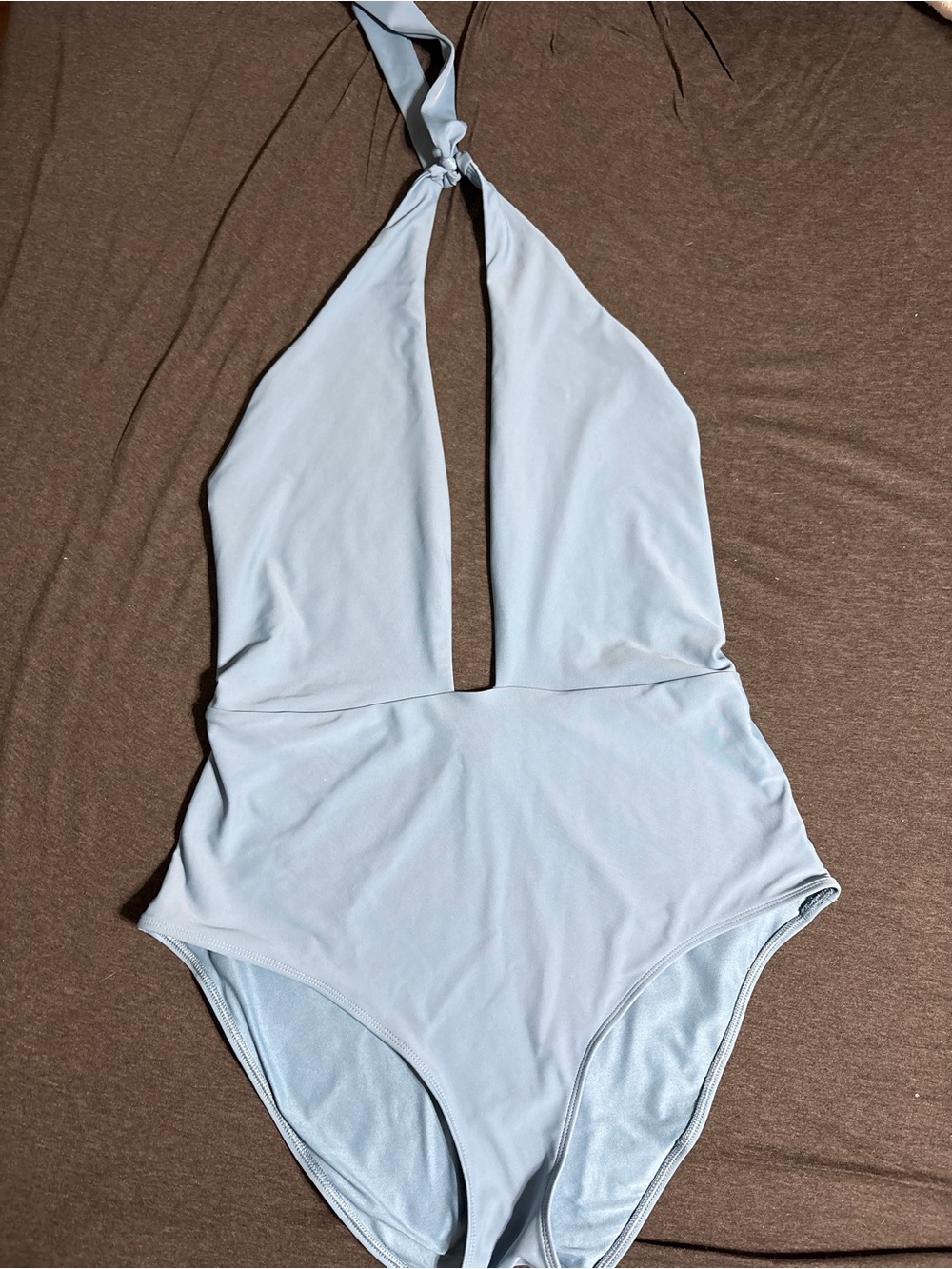 Aerie Sky Blue Halter One-Piece Swimsuit - XL - Never Worn - Perfect for Summer!